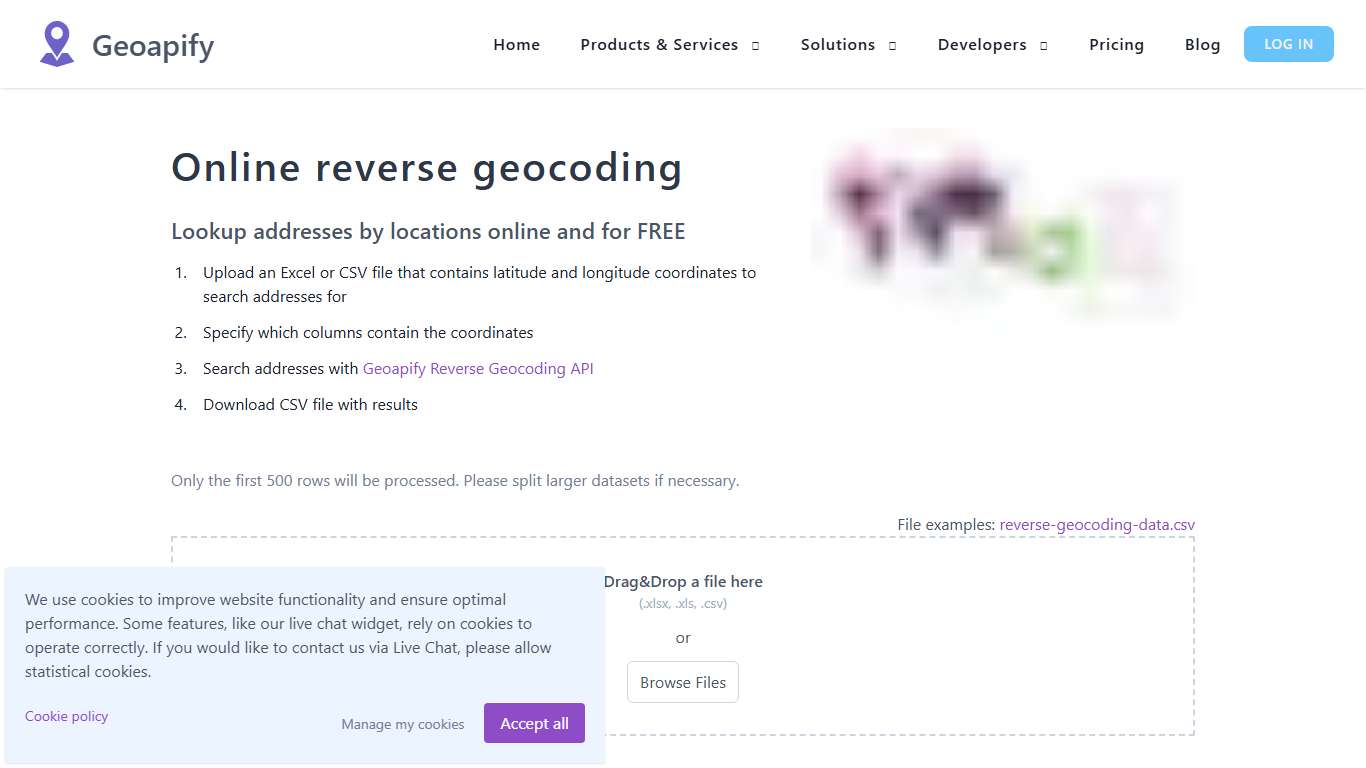 Online Reverse Geocoding Free tool Geoapify